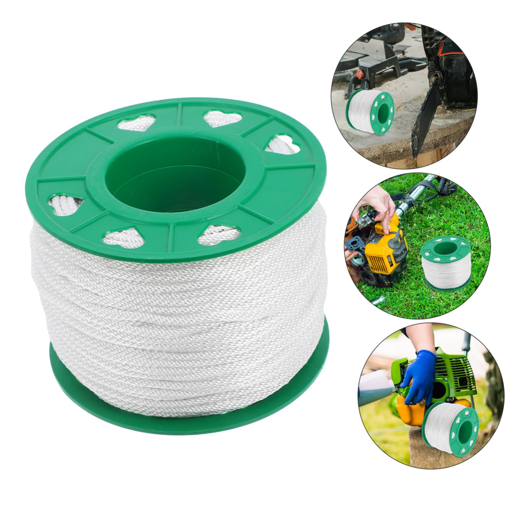 Happyyami Cuerda de Arranque para Motosierra y Cortacésped, 1 Rollo | Nylon y Pp, Color Verde, Ligera y Compacta, Mecanismo de Tracción Manual, Uso en Jardinería