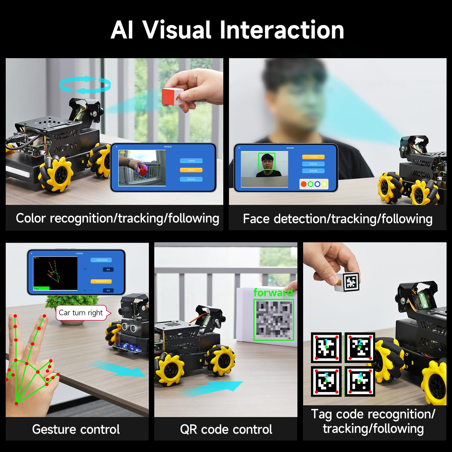 Yahboom Robot Car Kit for RPi-5 Supports Ros2 Humble Version Automatic Line Patrol Driving Ai Vision with RGB Light Bar,Suitable for 16+ Teenagers - Image 2