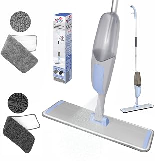 York Wischer mit Sprühfunktion Bacteria Stop Sprühwischer Bodenwischer Wischmopp mit Sprühfunktion Bodenreinigung Wassertank 600ml Spray Mop Wischer Boden 360 Grad Rotierender Hartböden Mikrofasertuch