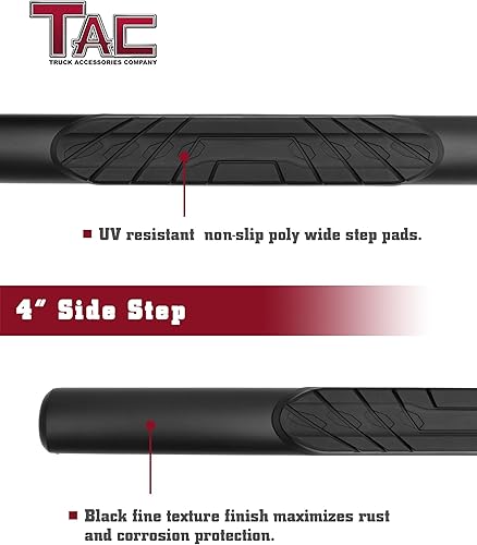 Miniatura 5 de TAC - Estribos laterales compatibles con Jeep Wrangler JL 2018-2025 de 4 puertas  Wrangler JL 4xe 2021-2025 SUV de 3 pulgadas con textura, barras