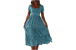 Woven Polka Dot Dress | Casual Summer Vacation Flowing Womens Dresses