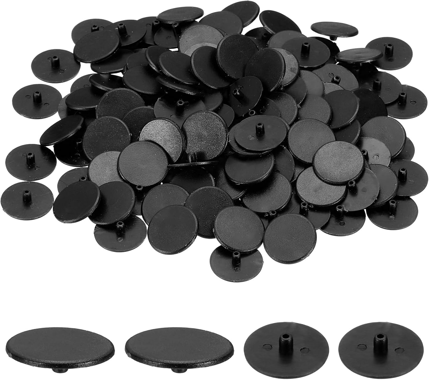 uxcell 300Pcs 3x13mm Plastic Hole Plugs, Round Screw Cap Cover, Panel Drill Hole Plugs for Furniture Cabinet Cupboard Shelves Fencing Post Pipe Insert End Caps, Red Brown