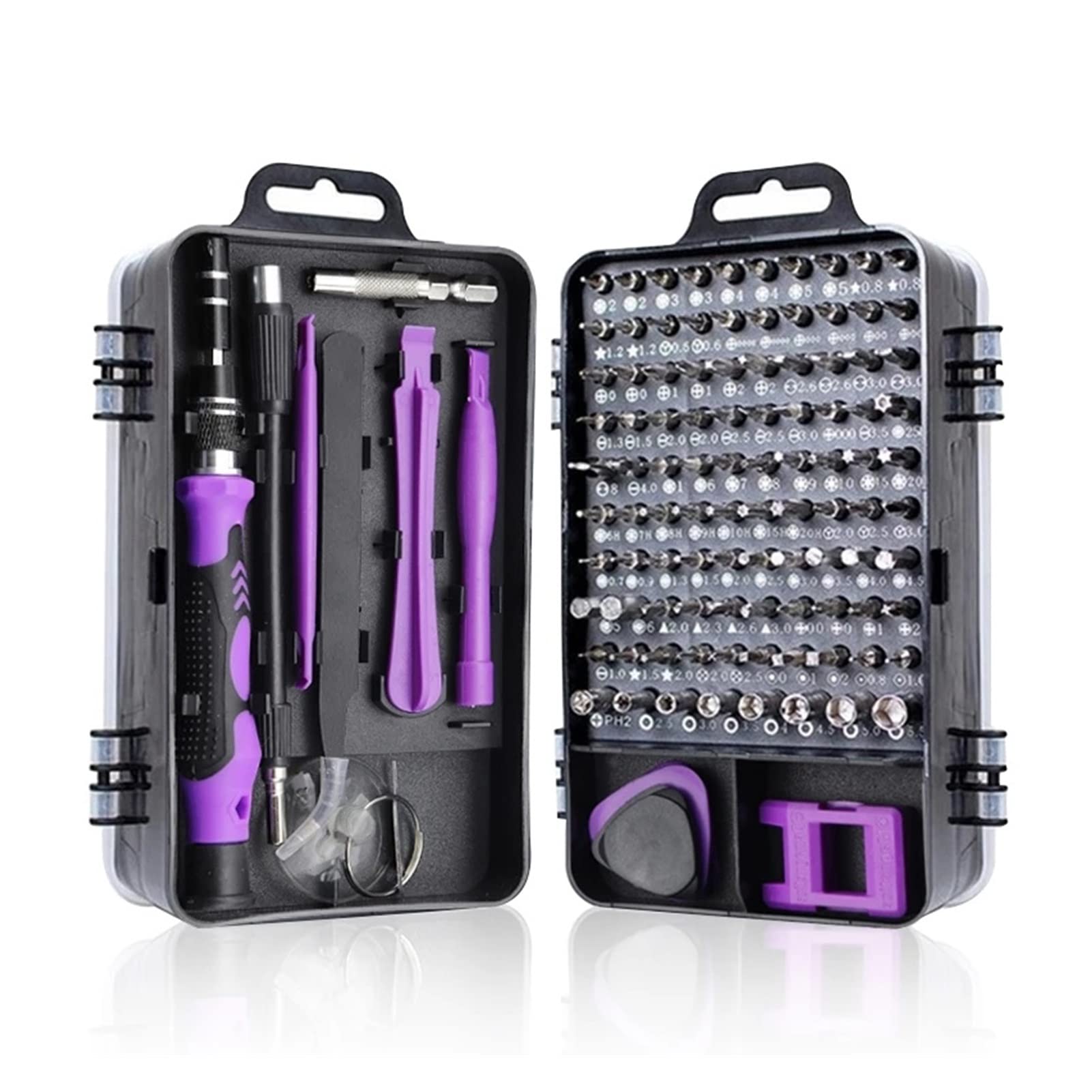 Generic Juego de destornilladores de precisión Destornillador magnético Destornillador Mango Reparación de teléfonos móviles Kit de herramientas manuales(115 IN 1 BLACK)