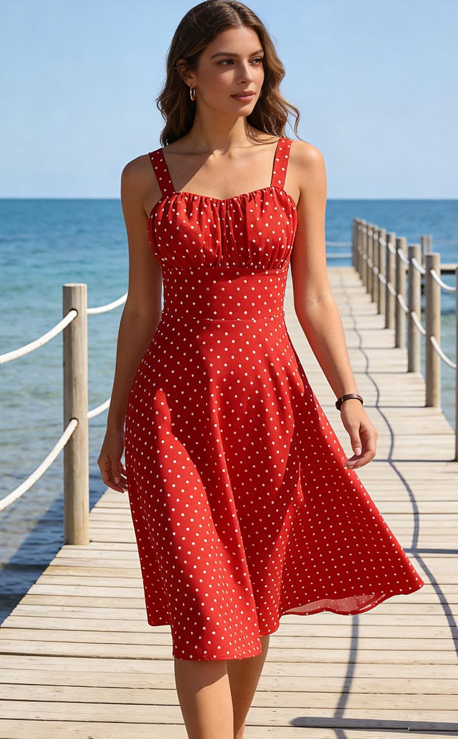 Belle Poque Vintage Floral Dress for Women 2026 Summer A-line Sleeveless Flowy Midi Elegant Wedding Guest Cocktail Dress - Image 3