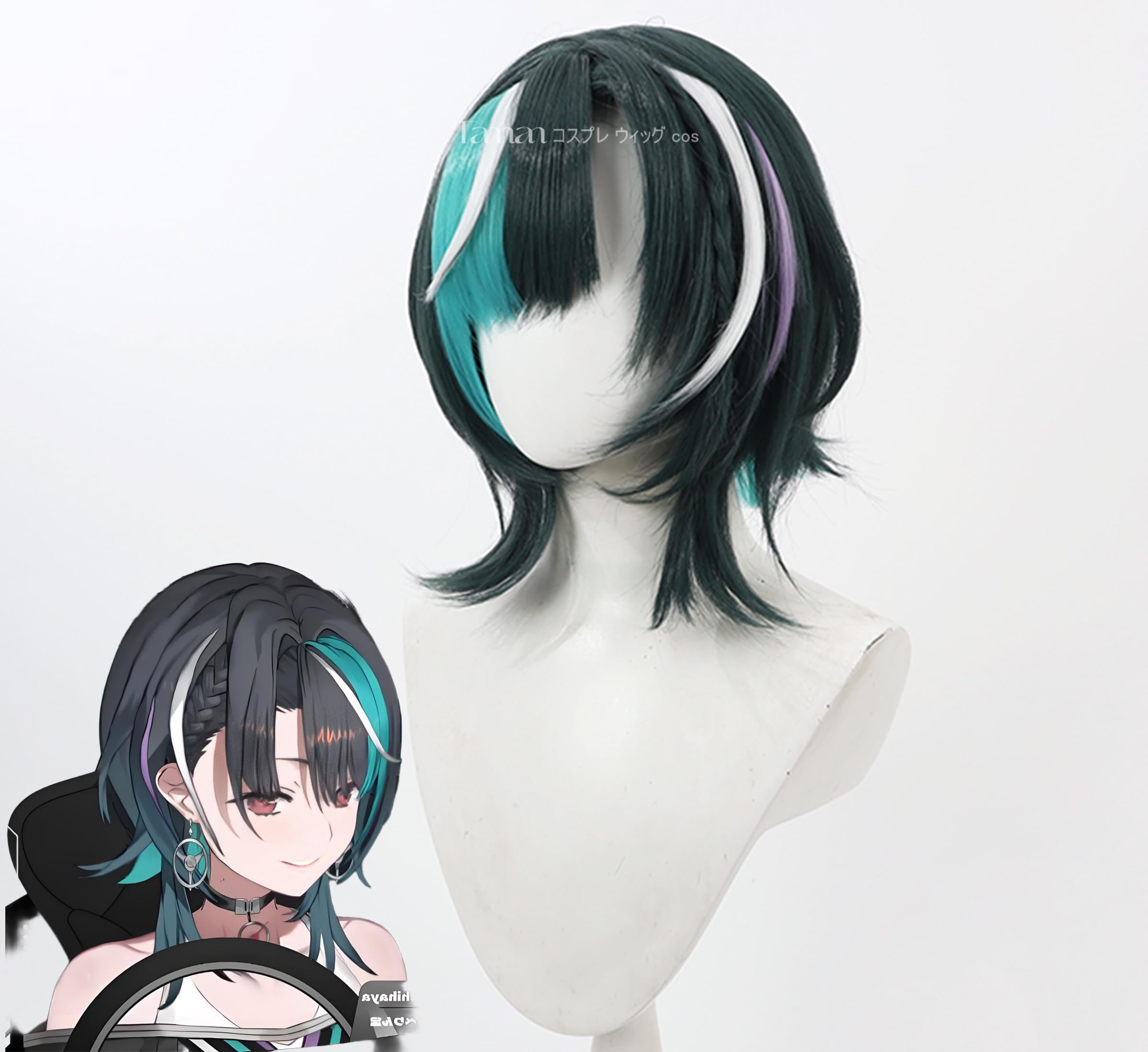 ホロライブ コスプレ 輪堂千速 ウィッグ付き　フルセット　Lサイズ Amazon.co.jp: コスプレ ウィッグ ネット付き 輪堂千速 りんどうちはや