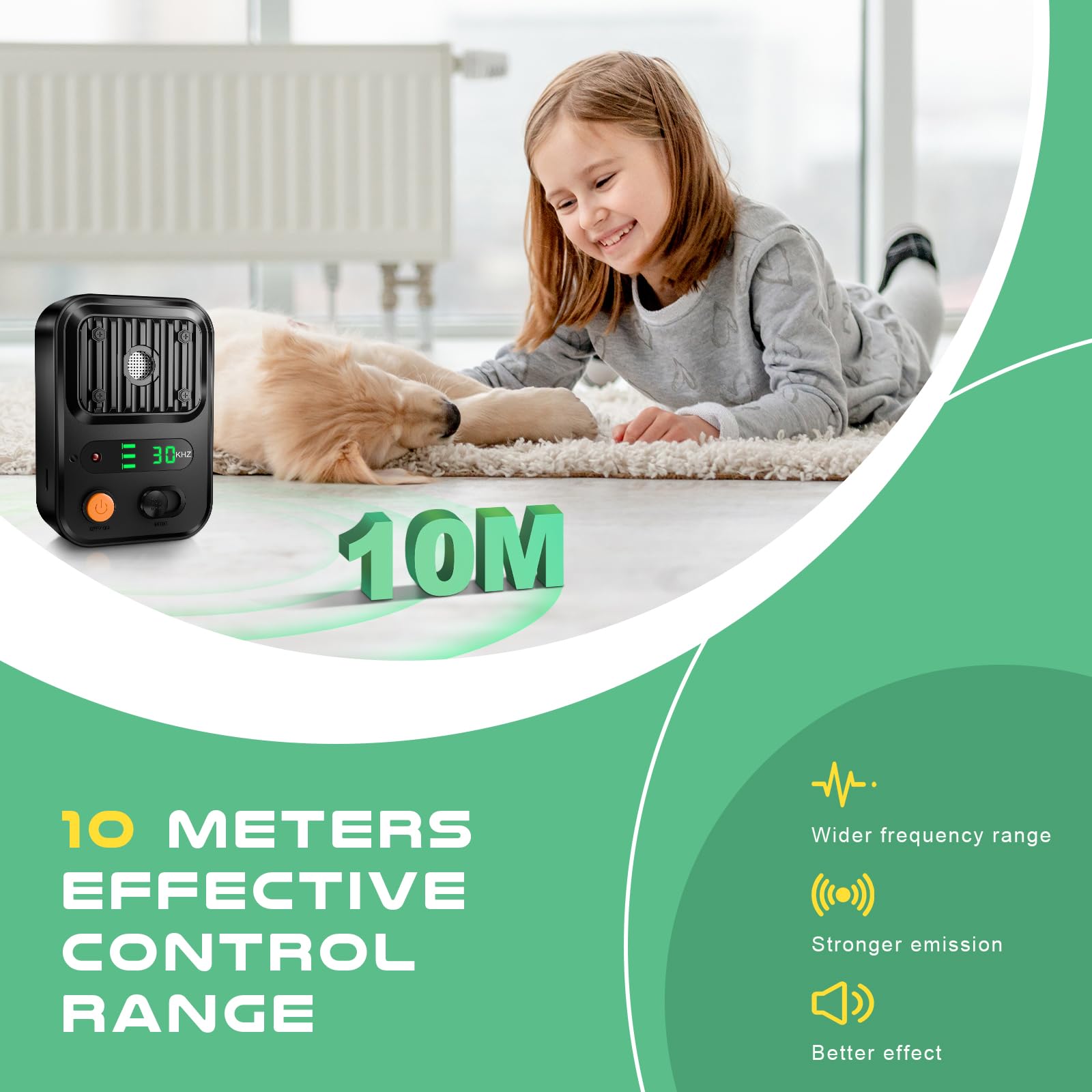 Love begans Anti Aboiement Chien, Automatique Boitier Ultrason Anti Aboiement Chien avec 3 Modes, Audio et Ultrasons Dispositif Anti-aboiement, Rechargeable et Etanche pour Intérieur Extérieur