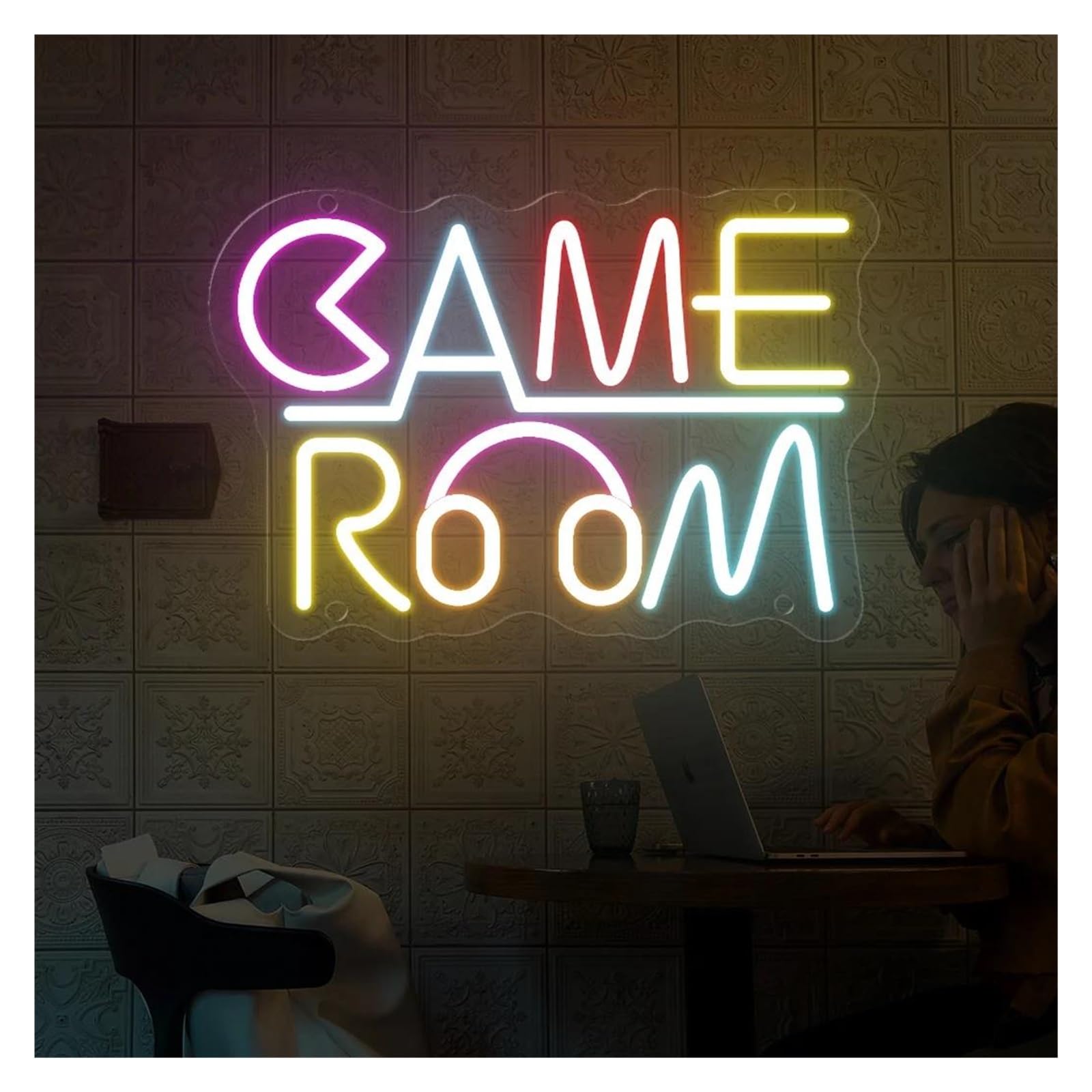 néon signe Panneau Lumineux Néon Pour Gamer, Veilleuse, Bar, Salle De Sport, Salle De Jeux, Maison, Suspension Murale, Chambre À Coucher 27x18.3cm