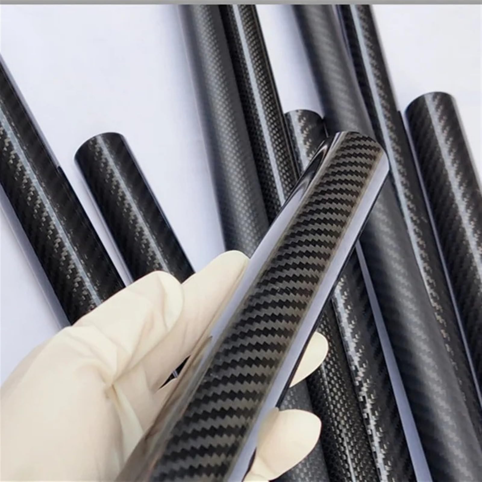 2pcs 3K Twill Glossy Carbon Fiber Tube High-Hardness Composite Material Length 500mm Drone Plant Protection Aircraft Accessories Carbon Fiber Square Tube(2pcs 38x36x500mm)