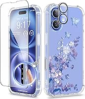 Vista 167 de GVIEWIN - Funda para iPhone 11 con protector de pantalla + protector de lente de cámara, cubierta protectora transparente suave de poliuretano
