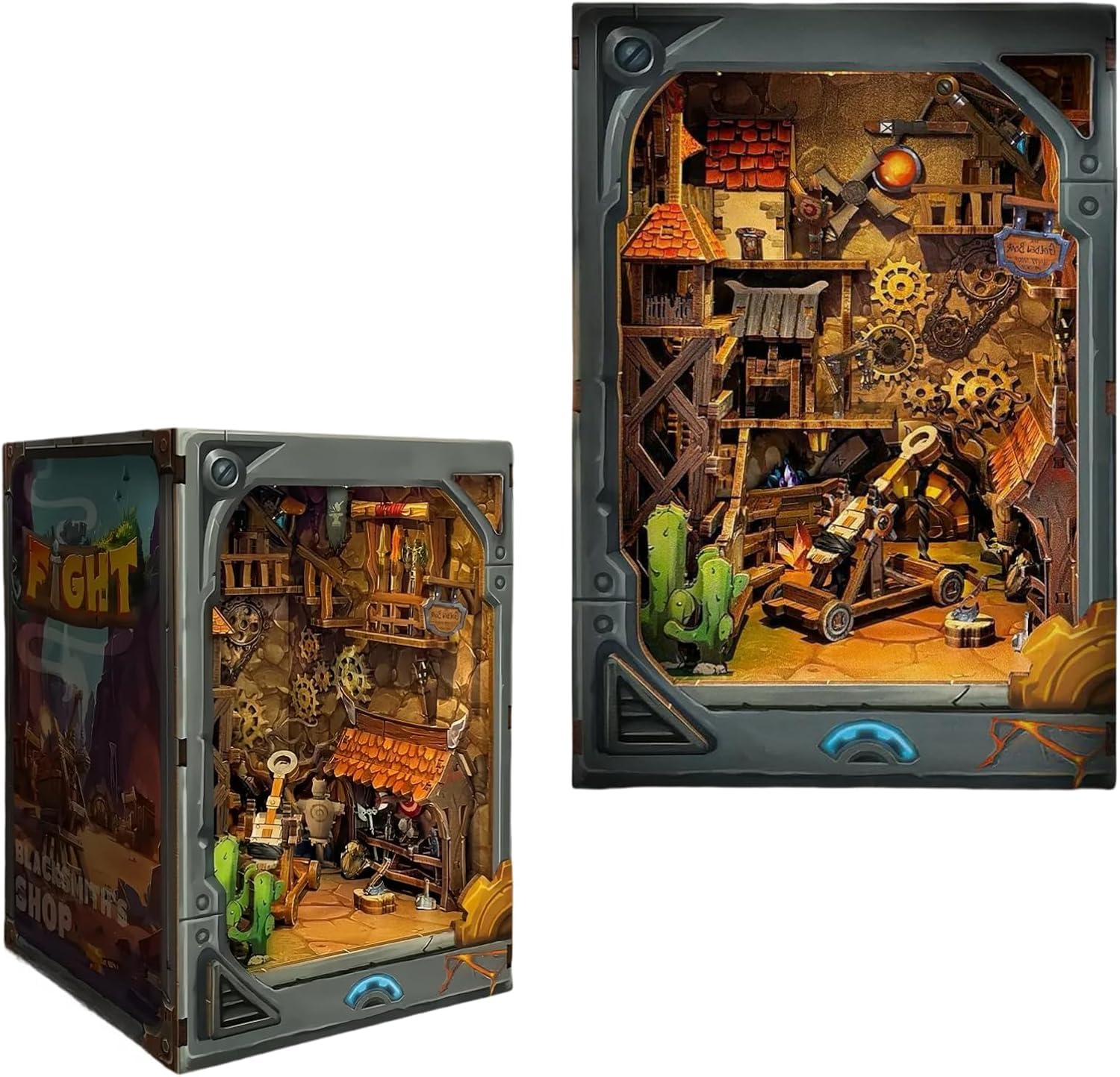 Mini DIY Book Nook Kit - Submarine Adventure Theme - Creative Desk Ornament - 3D Puzzle for Adult (Battlefield Fortress)