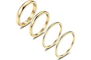 4Pcs 1mm 2mm 3mm 5mm Small Stackable Gold Rings