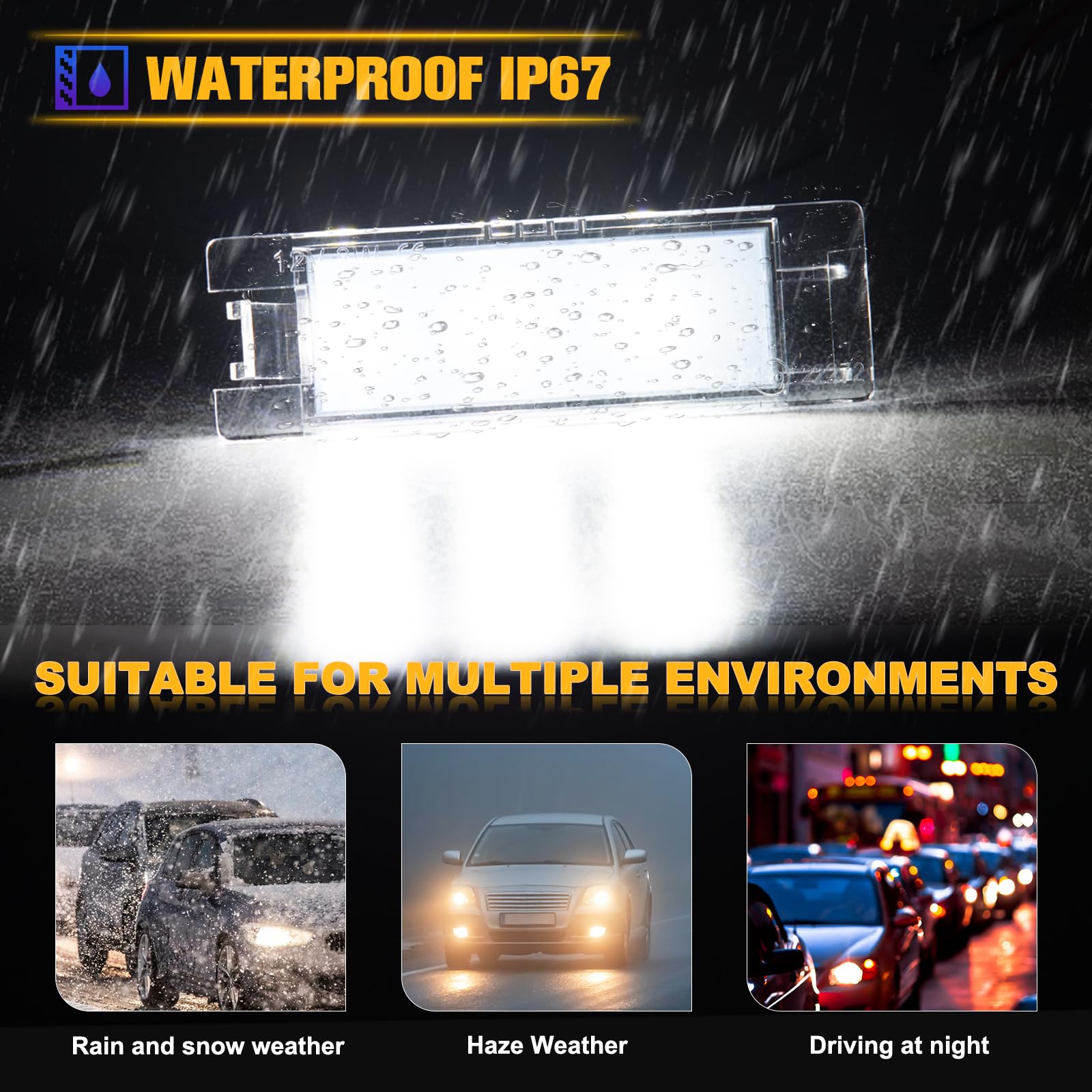 Luci Targa a LED per Opel Vauxhall Zafira B Vectra C Corsa C D Insigina Astra J H Adam Cascada Meriva A B Tigra Twin Top, Luce Placchetta Lampada con Canbus, Nessun Errore