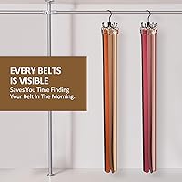 Vista 4 de ZEDODIER Perchero para Cinturones, Estante para Cinturones Organizador de Accesorios de Armario, Capacidad Máxima de Almacenamiento de 24, Gancho