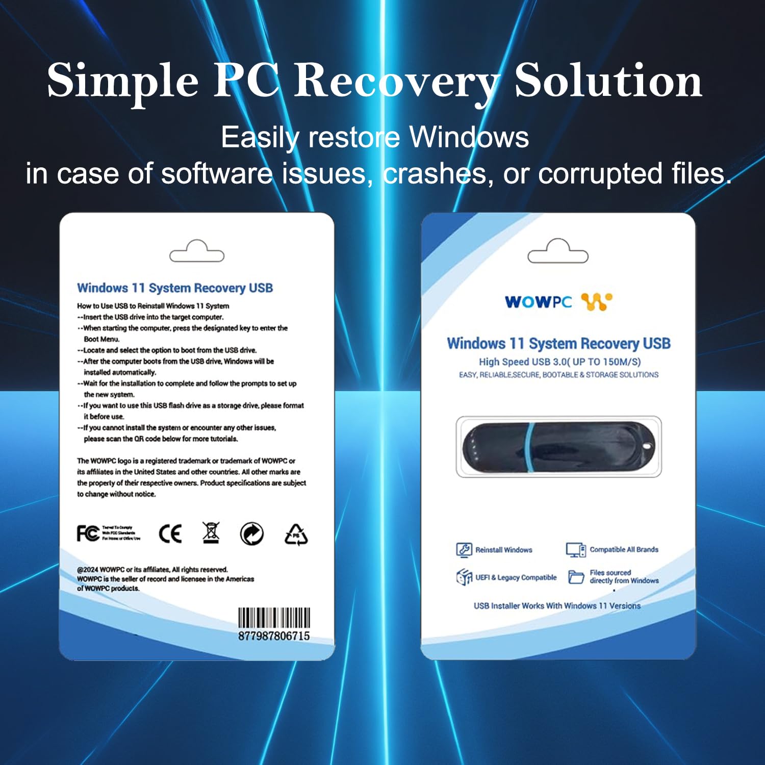 Lenovo IdeaPad 1i 15.6” FHD Touchscreen Laptop, 13th Gen Intel Core i5-1335U, 16GB RAM, 256GB SSD, Wi-Fi 6, SD Card Reader, Dolby Audio, Built-in Webcam, Windows 11 Home, WOWPC Recovery USB Included