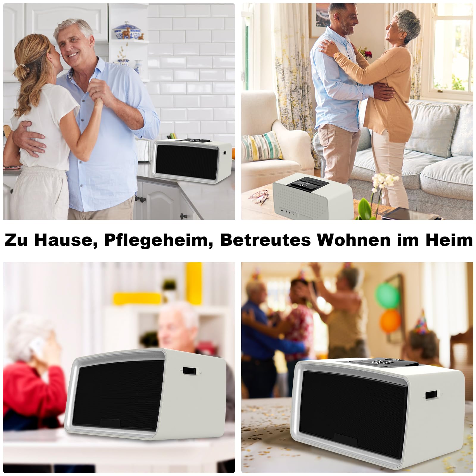 Große-Tasten 32GB Einfache Musik-Player für ältere Menschen(Grauweiß) | Einfacher Hörbuch-Player mit TF-Karte & Kartenleser für Demenz, Alzheimer, Sehbehinderte, Low Vision Patienten
