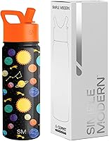 Vista 48 de Simple Modern - Botella de agua para niños de la colección Summit con tapa con pajilla Taza aislada de acero inoxidable de 14 onzas para niños