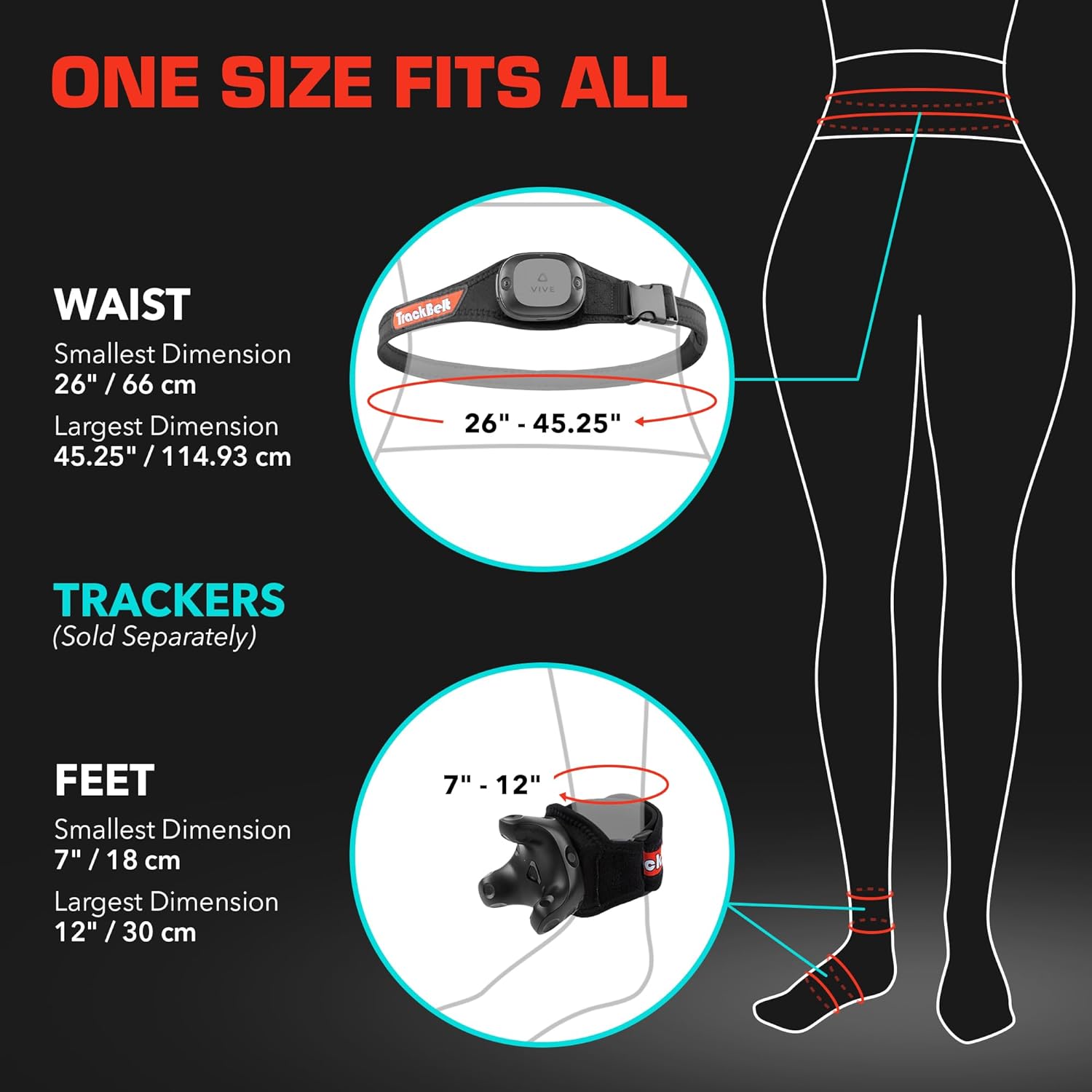 Rebuff Reality Trackstraps for Vive Tracker - Adjustable VR Full Body Tracking Straps, VR Chat Motion Capture, Compatible with Vive Tracker 3.0 2.0 Ultimate, Tundra, (Tracker Sold Separately) Black - Image 5