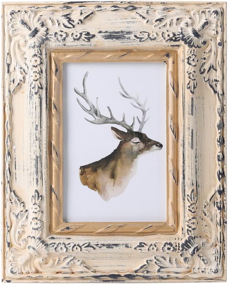 weitine 4x6 Picture Frame Vintage Style Rustic Looking White Picture Frames 4x6