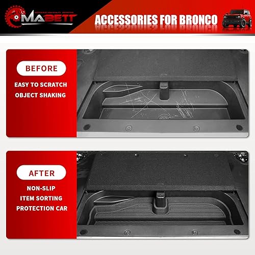 Vista 4 de Mabett Alfombrilla de almacenamiento inferior para maletero para Ford Bronco Accesorios 2021 2022 2023 4 puertas y 2 puertas, alfombrillas pesadas