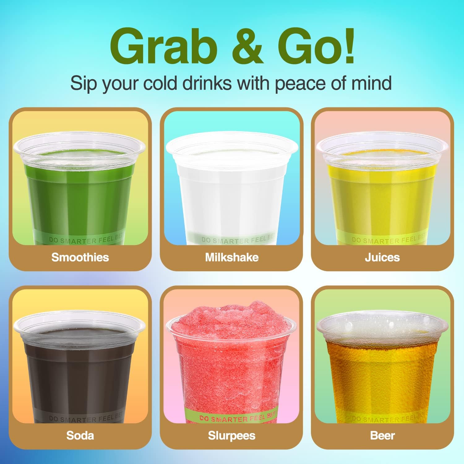 Eco Compostable Plant-Based Clear Plastic Cups 16oz Thick, Reusable, Disposable Iced Coffee Cups for Smoothies, Beer & Any Beverages for Parties, Weddings & Gatherings (16oz) - Image 6