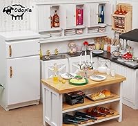 Vista 7 de Odoria Juego de té de porcelana en miniatura 1/12, 15 piezas, accesorios de decoración de casa de muñecas, gato