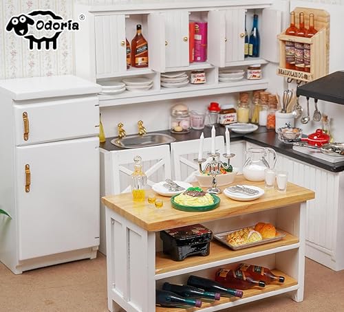 Miniatura 8 de Odoria 1/12 - Arrocera en miniatura para casa de muñecas, accesorios de cocina, color blanco