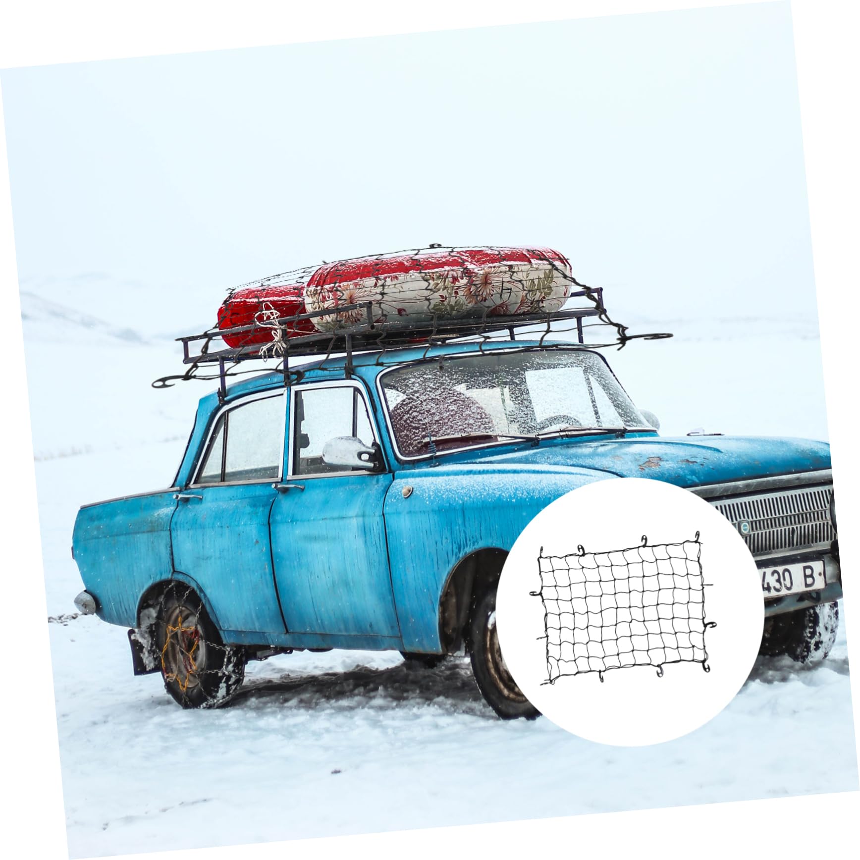 Filet à Bagages Élastique Noir en Caoutchouc pour Voiture, Filet de Coffre Solide et Pratique pour Porte-Bagages et Transport de Bagages