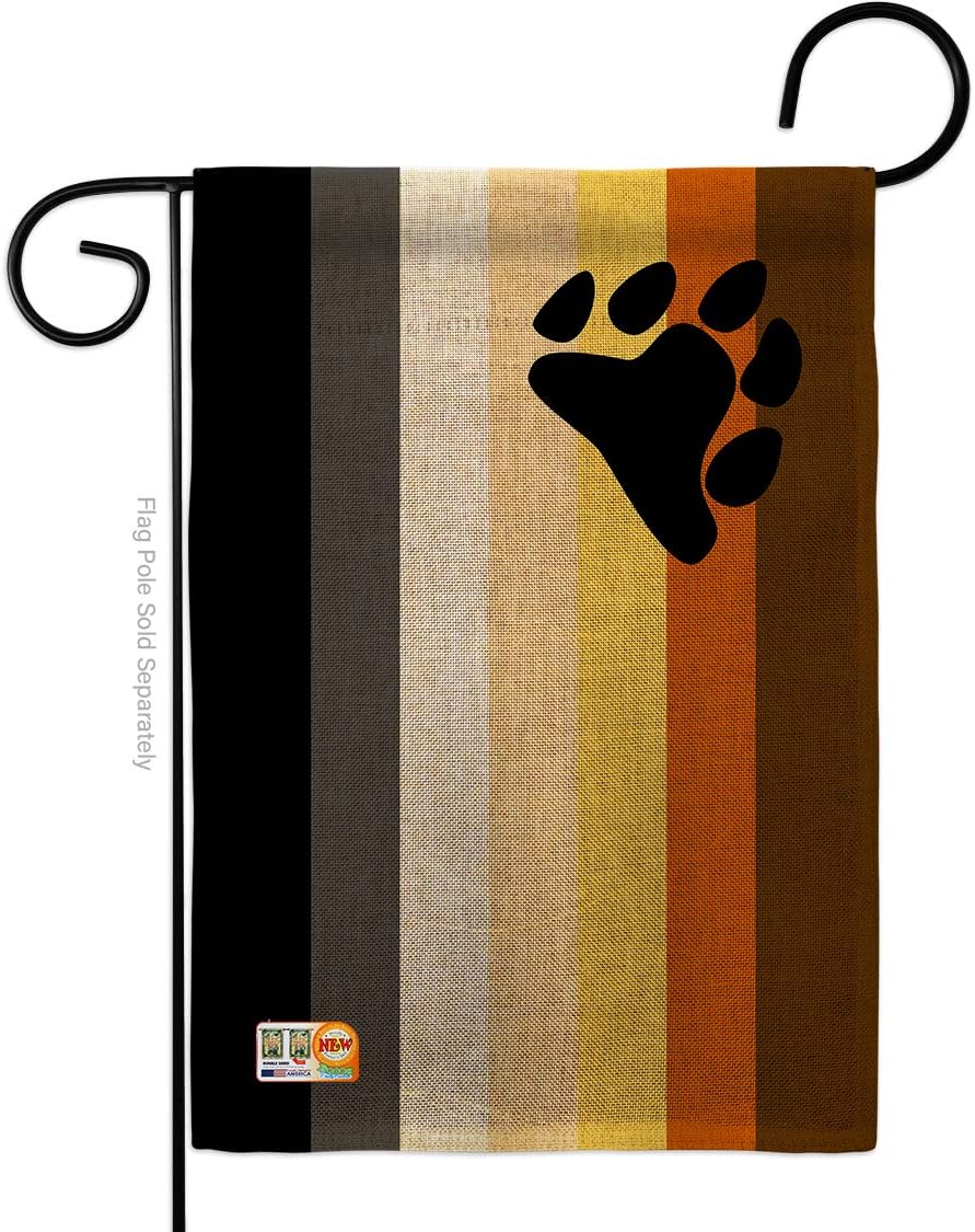 Bear Brotherhood Burlap Garden Flag Support Pride Rainbow Love LGBT Gay Bisexual Pansexual Transgender Small Decorative Gift Yard House Banner Double-Sided Made In USA 13 X 18.5