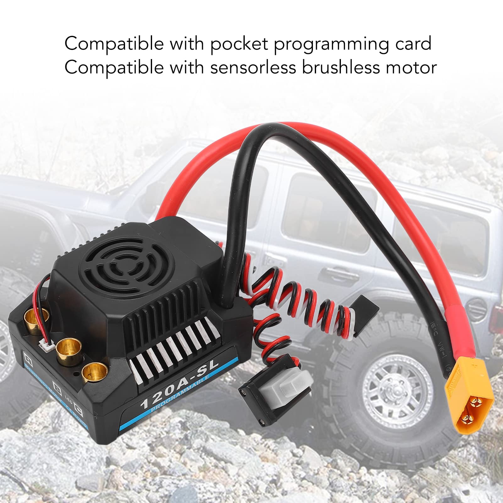 PolyGen 120A ESC z dobrym odprowadzaniem ciepła, wyjście BEC 5,8 V / 5 A dla bezczujnikowych silników bezszczotkowych, gotowość do baterii Lipo 2-4S, kontroler prędkości RC do