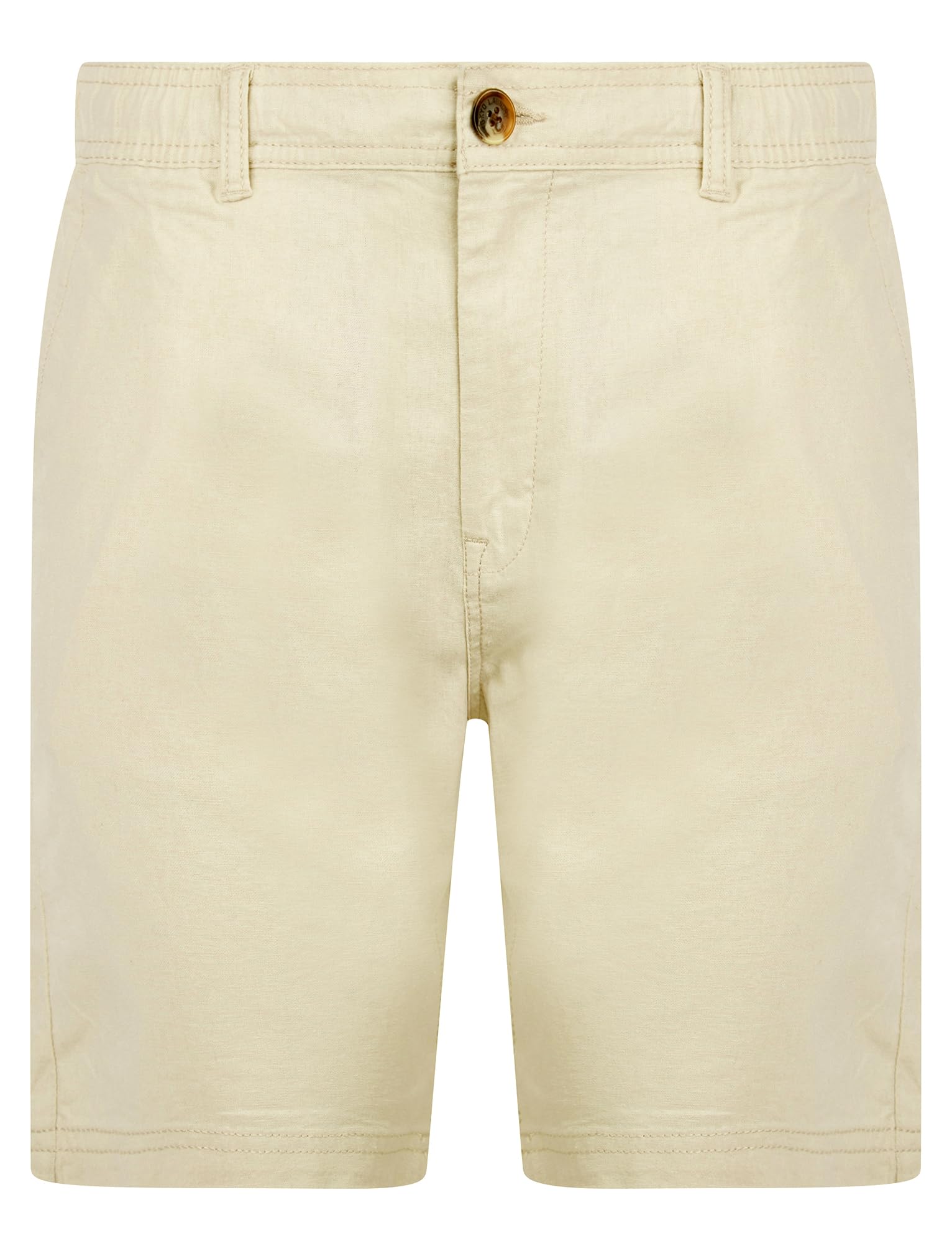 Tokyo Laundry Men's Elastic Tie Waist Linen Cotton Blend Chino Shorts