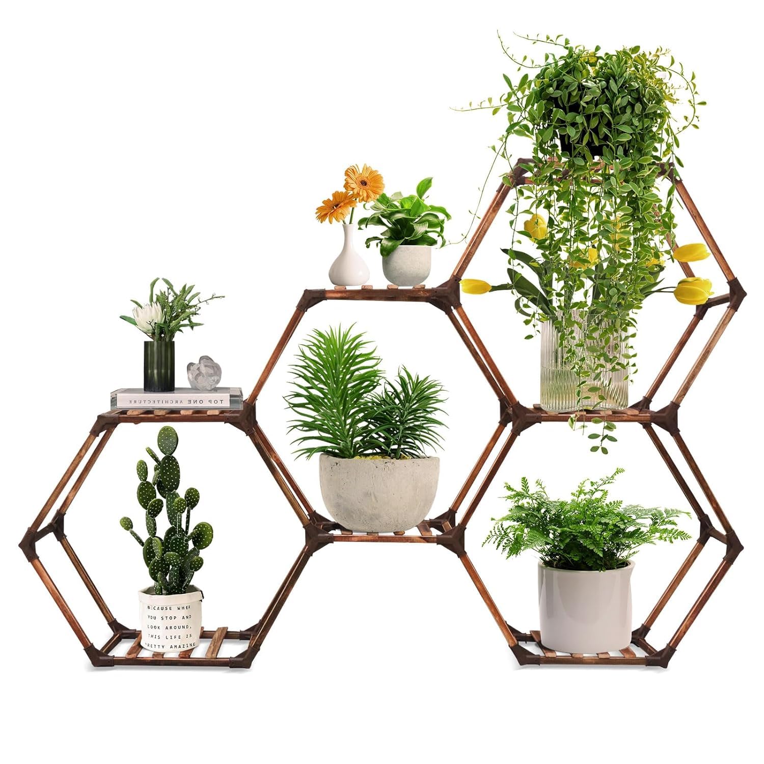 Snazzy Plant Stand Indoor Outdoor Hexagonal Plant Stand for Multiple Plants Indoor Large Wooden Plant Shelf 7 Tier Creative Flowers Stand Rack for Living Room Balcony Patio Window (B0CNVSH75Y) Amazon Price History, Amazon Price Tracker