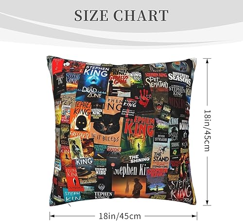 Miniatura 5 de The Full Collection of Stephen King Books - Fundas de almohada cuadradas decorativas para dormitorio, sala de estar, sofá, cama, 18 x 18 pulgadas