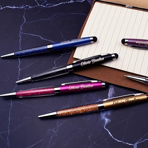 Miniatura 2 de Ancolo Personalized ball Pens with Crystal Stylus Tip - Smooth Writing Set - Engraved with Your NameSloganAddress - Gift for