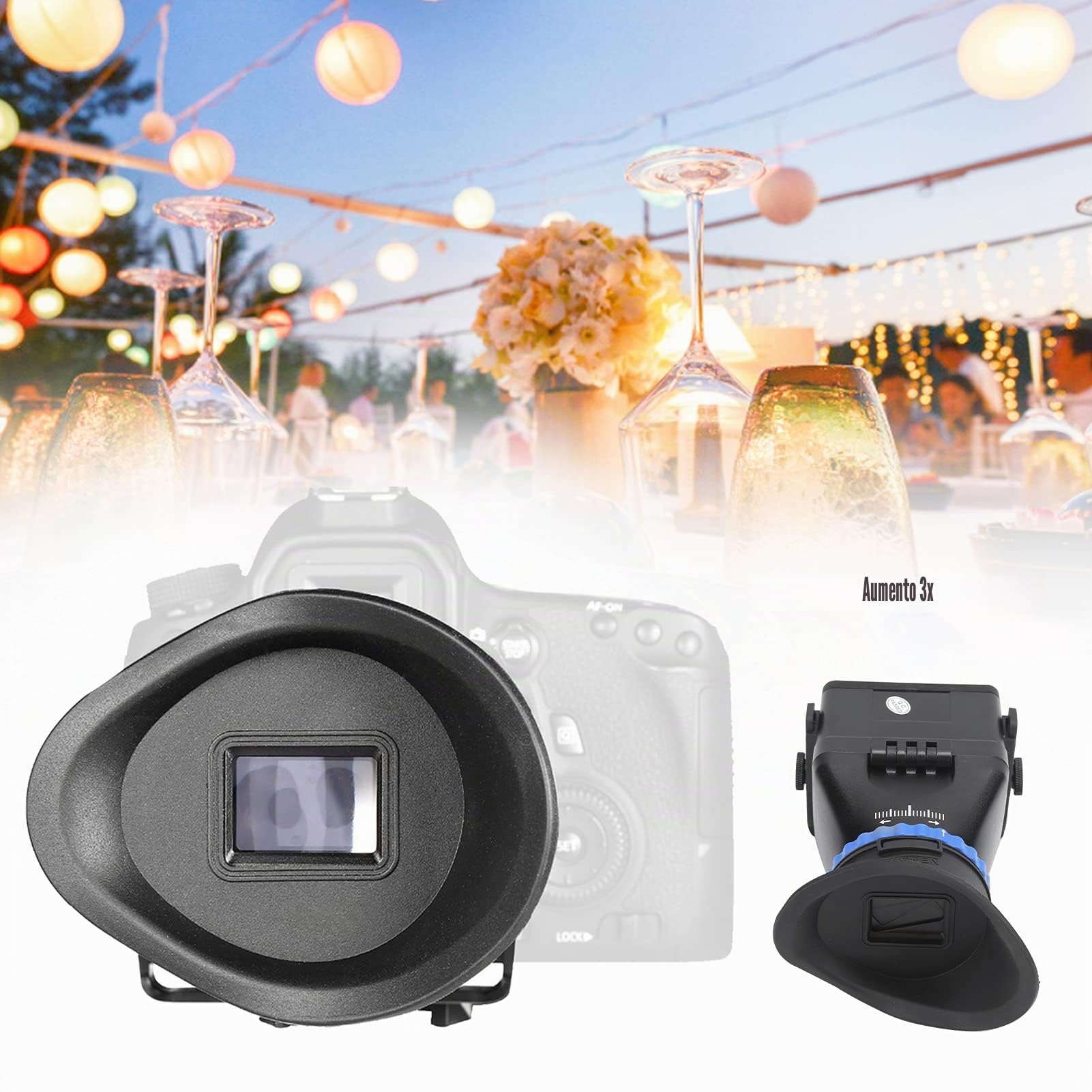 Goshyda Visor de cámara, Visor SLR de Pantalla Profesional de 3 Pulgadas / 3,2 Pulgadas, para videocámara de cámara, Visor de cámara de amplificación 3X