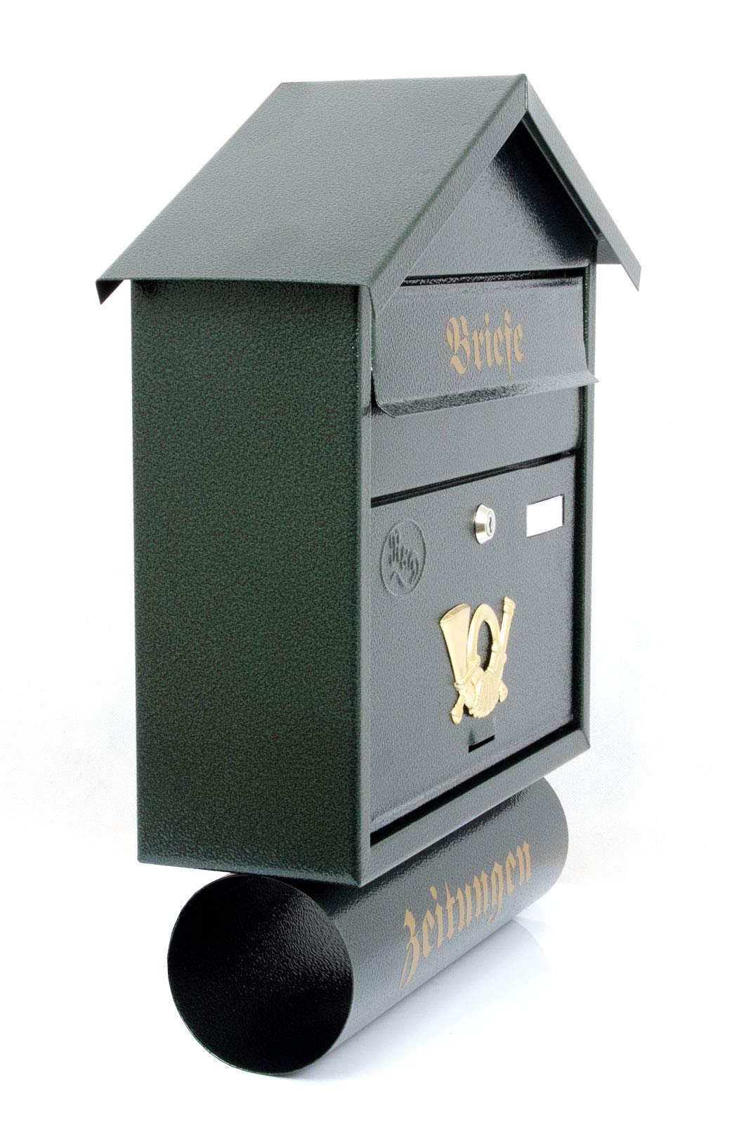 Pachurka & Dąże Großer Briefkästen XXL Zeitungsrolle Retro Design Antik Grün T3/T 0.8mm Stark