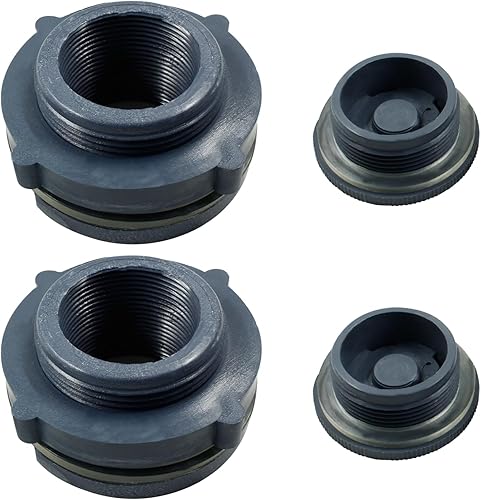Vista 61 de 1 unidad NPT1 1/2 PVC Bulkhead Fitting, conector de tanque de agua de plástico de 1 1/2 pulgadas, accesorios de tubería roscados a granel para 1