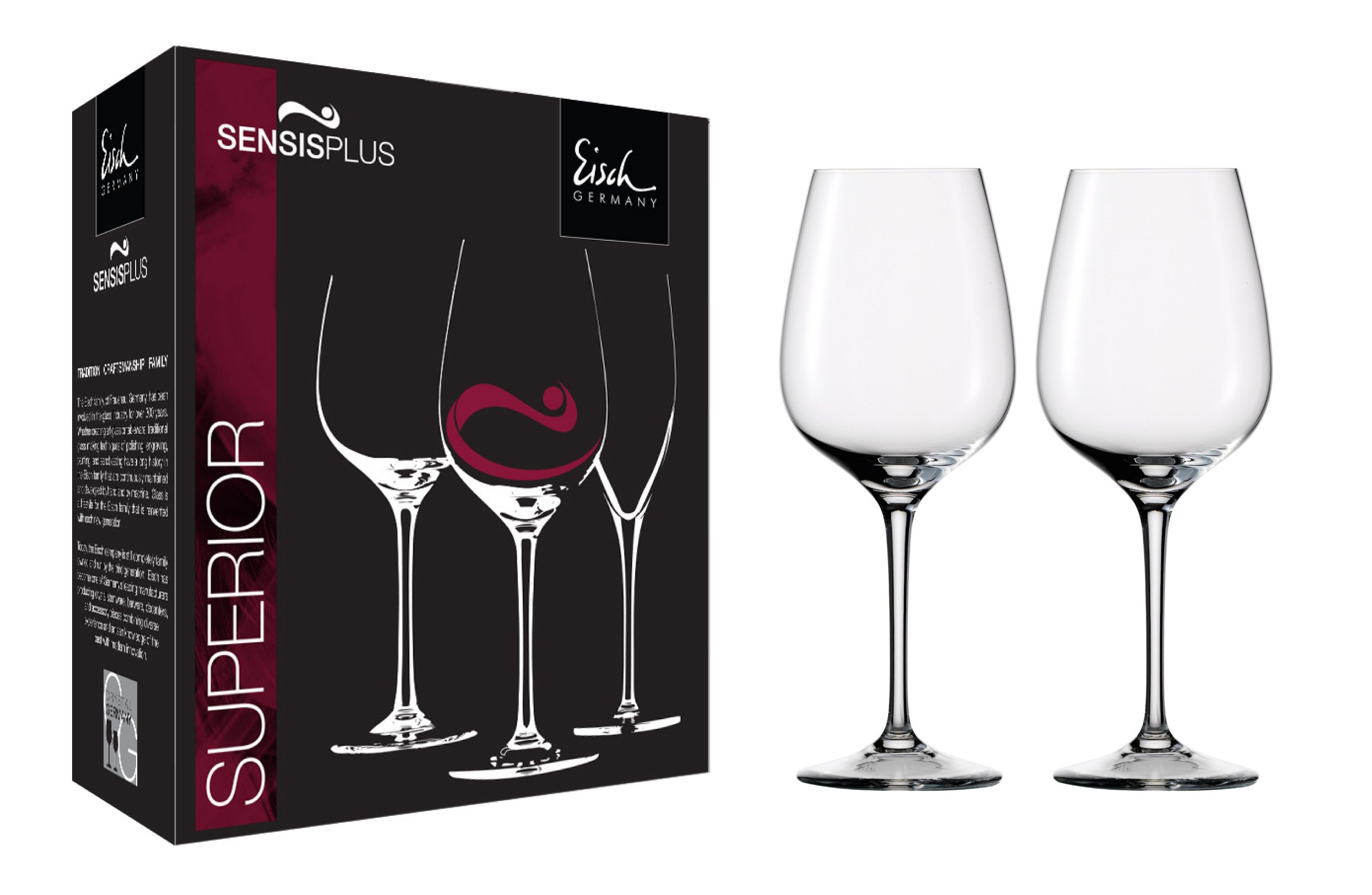 EISCH Superior Bordeaux-Kristall-Weinglas, Sensis Plus Belüftungstechnologie, blei-, spülmaschinenfest, 2er-Set, 750 ml, 25 oz, Durchsichtig