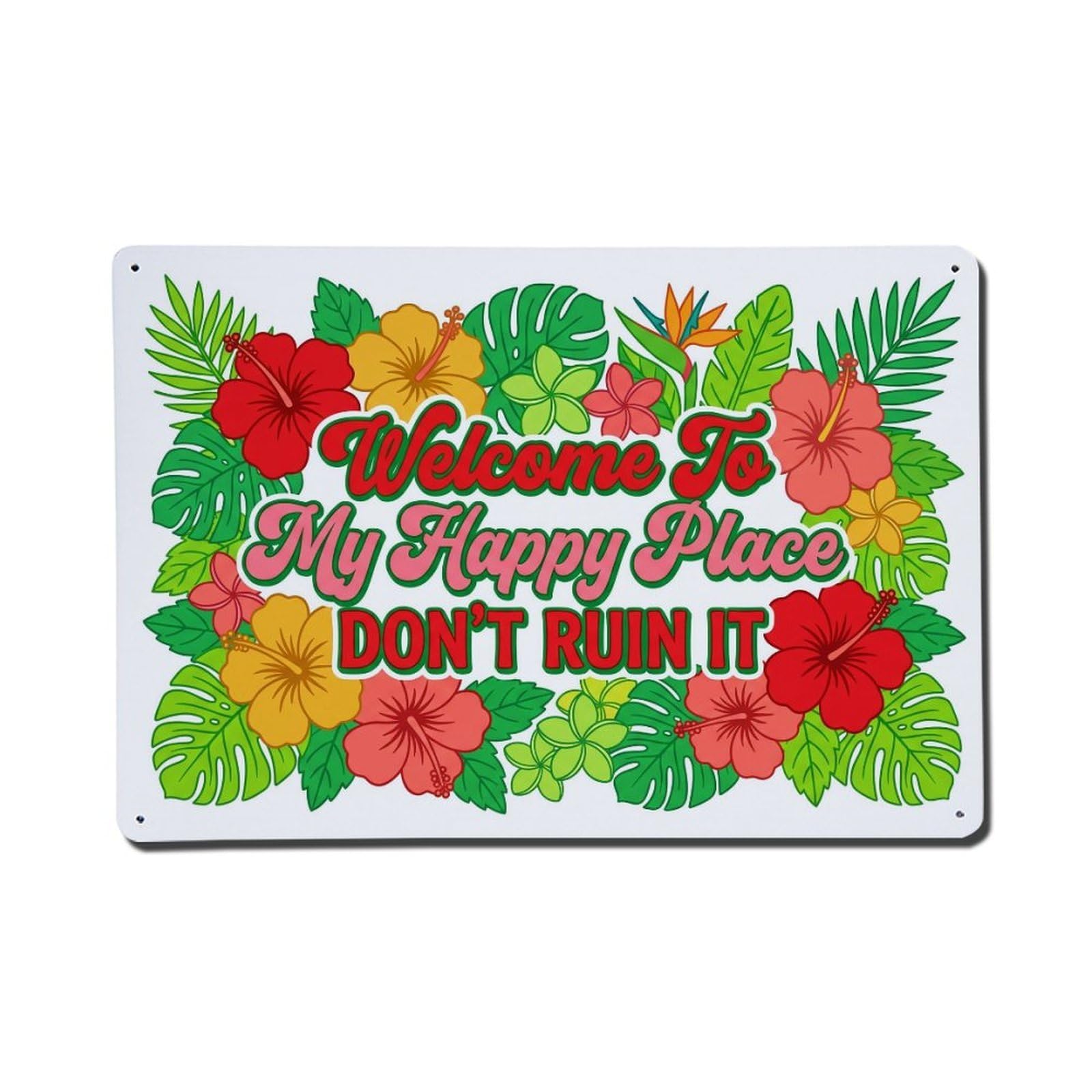 Tropical Hibiscus Tiki Bar Humor Metal Tin Sign Plaque Wall Decor for Cafe, Club Bar, Office, Home Garden Metal Poster 8x12Inch