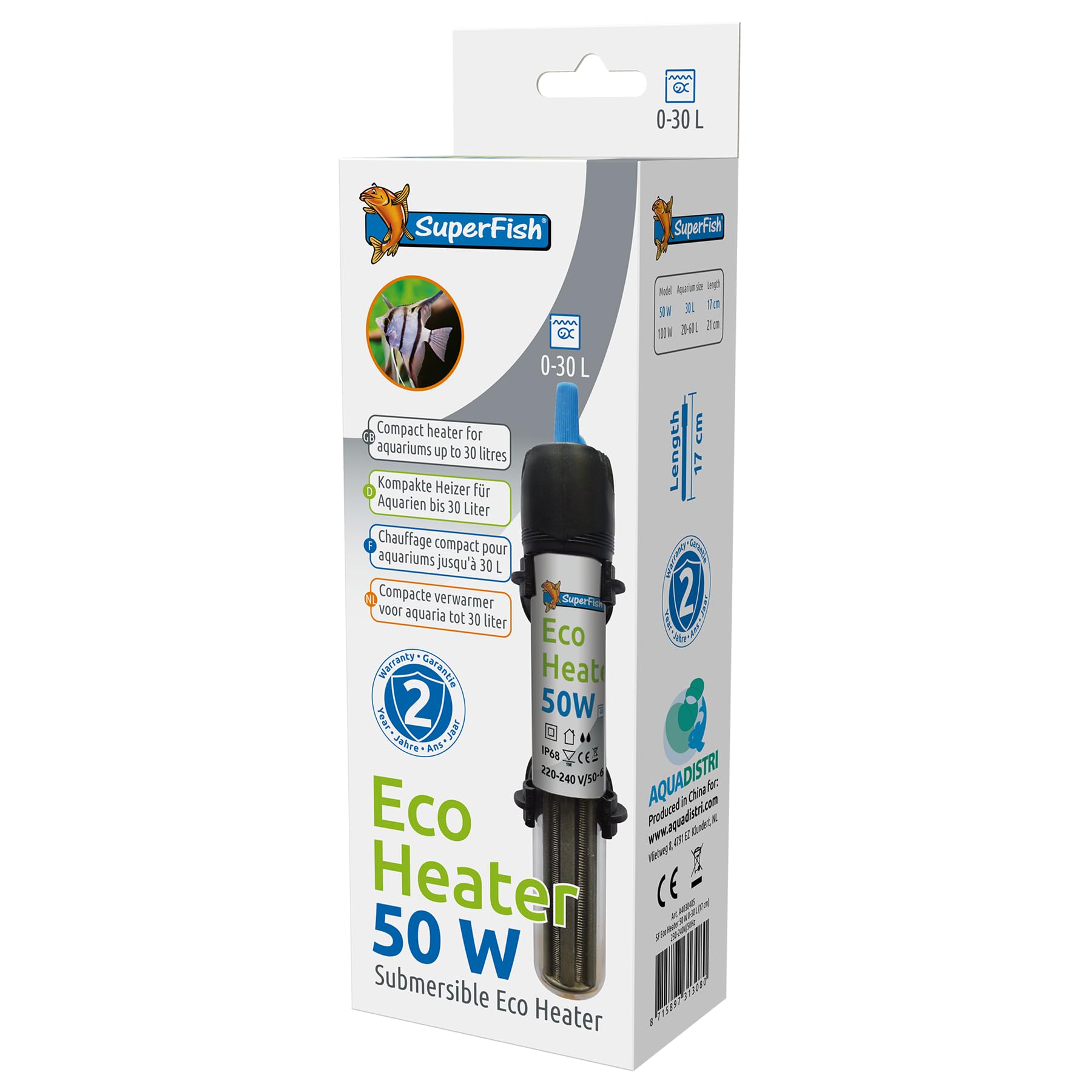 Aquarium Eco Heater 50 Watt 0-30 Litres