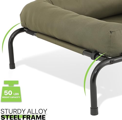 Miniatura 7 de Magshion Cama elevada refrescante para perros con cojín extraíble, cunas elevadas portátiles para interiores y exteriores, hamaca para mascotas a