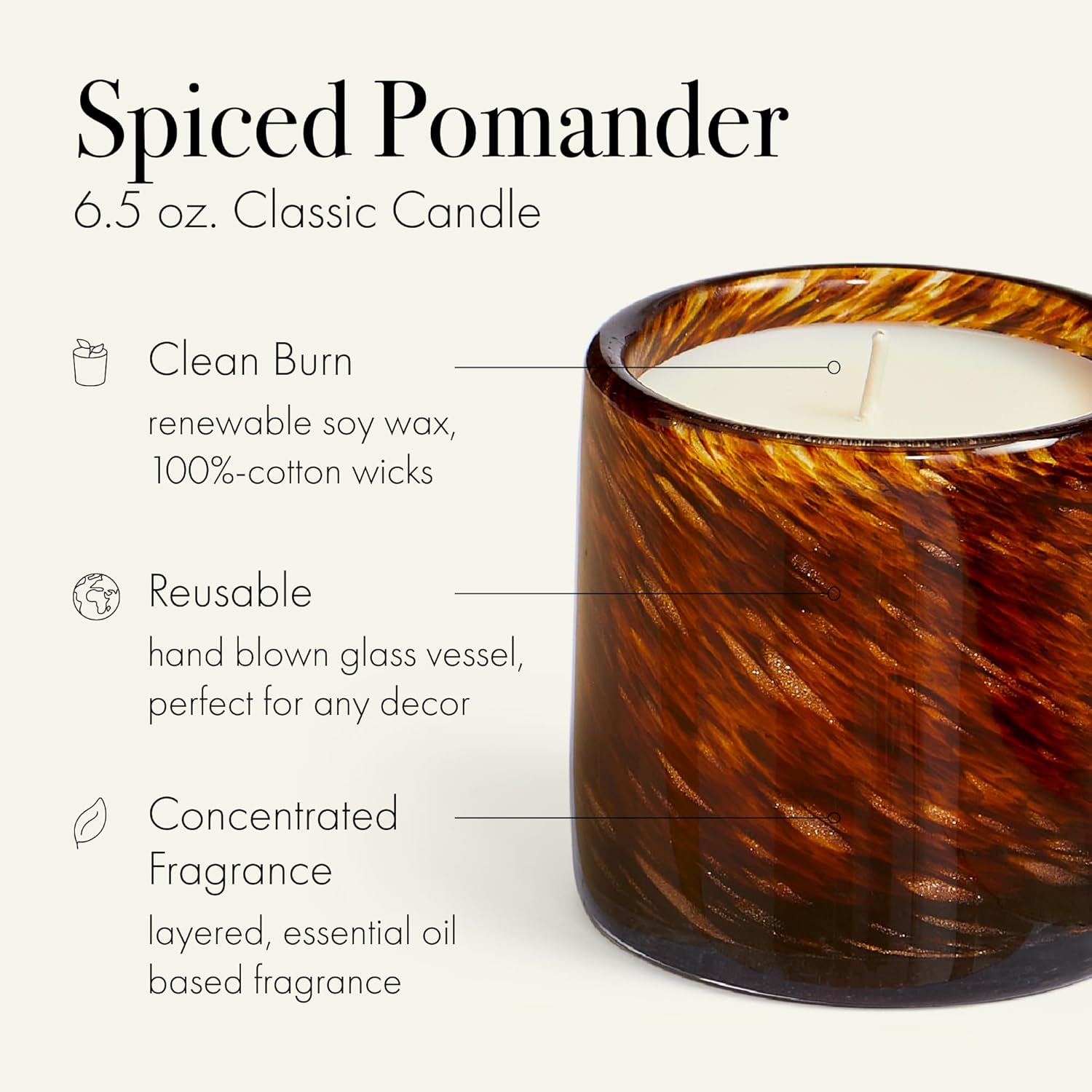 LAFCO New York Fall Classic Candle, Spiced Pomander - 6.5 oz - 50-Hour Burn Time - Reusable, Hand Blown Glass Vessel - Made in The USA - Image 2