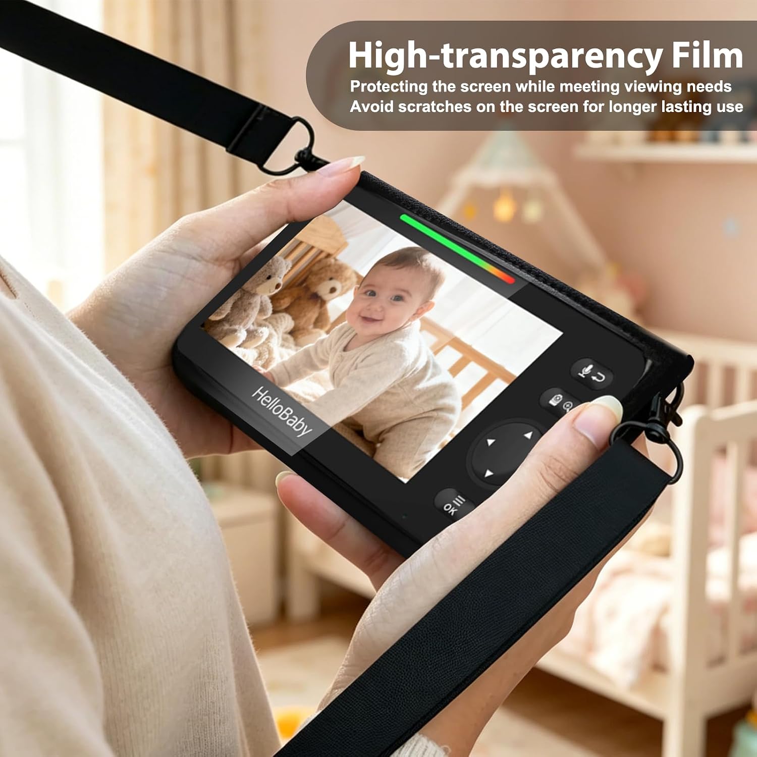 HelloBaby 5" Baby Monitor Case - Compatible with HB6550 Monitor, Waterproof-Resistant Travel Case with Carrying Strap, Scratch-Resistant Storage Pouch for Portable Baby Monitoring On-the-Go
