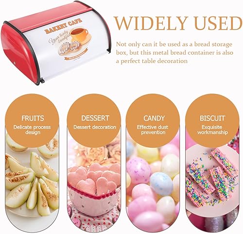 Miniatura 4 de Angoily Caja de almacenamiento de pan para guardar pan de cocina, contenedor de bagel de almacenamiento de pan, soporte para pan, soporte para pan,