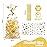 COQOFA 100 Pcs Gold 5X11 Gift Wrap Cellophane Treat Bags Clear Party Favor Candy Cookie Bags Plastic Goodie Storage Bag with Twist Ties for Birthday, Wedding,Party Decorations(4 Patterns)