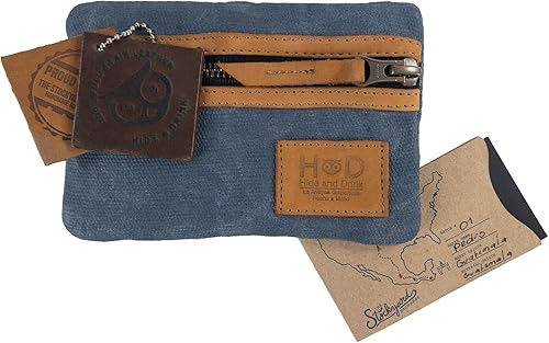 Vista 32 de Hide & Drink, bolsa de bolsillo multiherramienta de lona encerada, bolsa compacta multiusos con cremallera, mini funda de herramientas