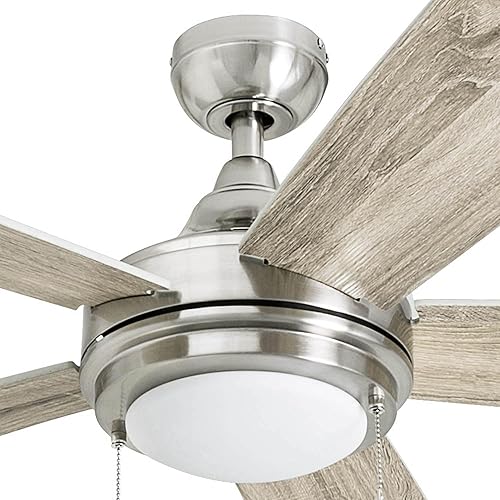 Miniatura 11 de Honeywell Ceiling Fans Ventnor, 52 Inch Modern Farmhouse Indoor LED Ceiling Fan with Light, Pull Chain, Three Mounting Options, Dual Finish Blades,