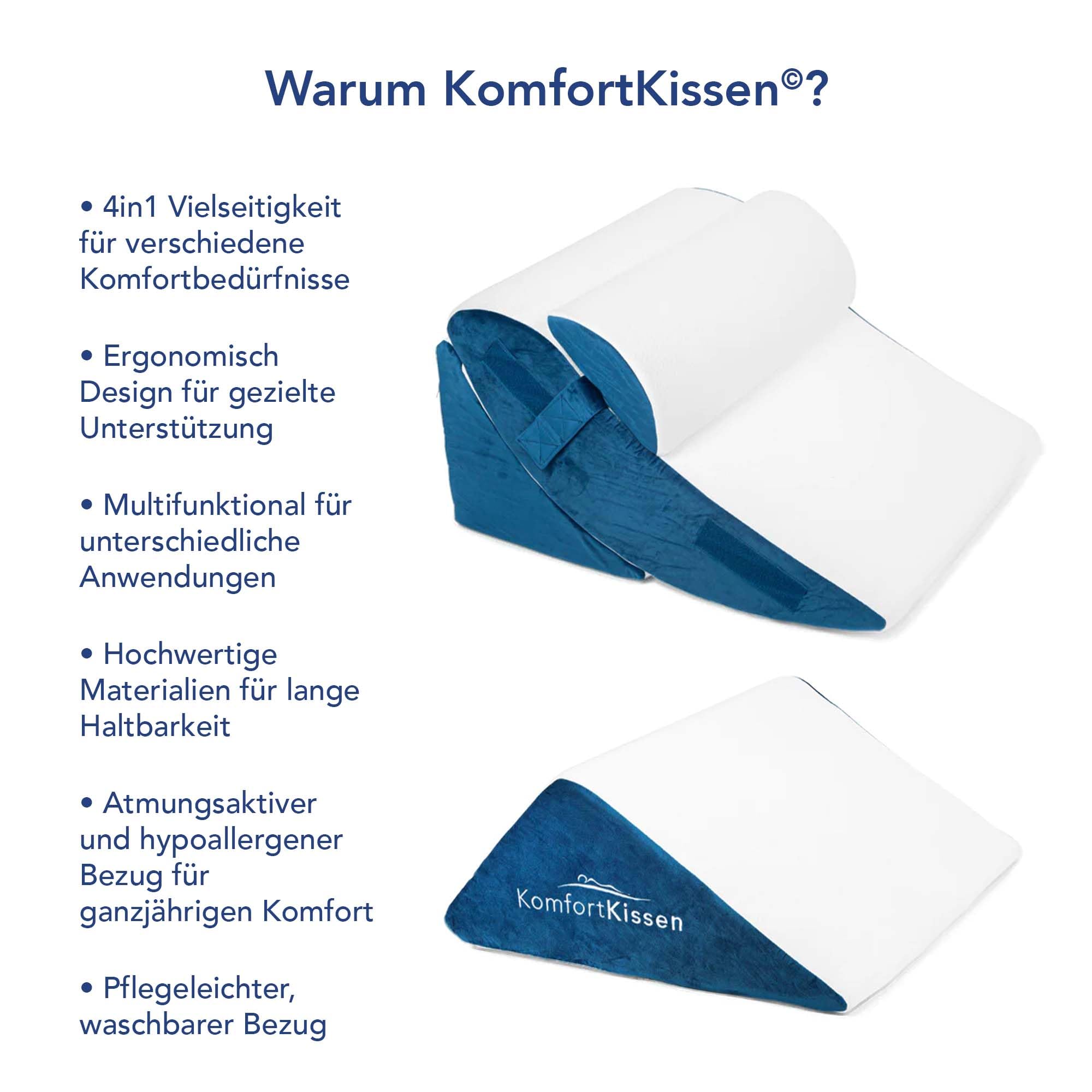 Set di 4 cuscini ergonomici a cuneo, design multifunzione 12 in 1, con rivestimento rimovibile e lavabile per dormire e leggere