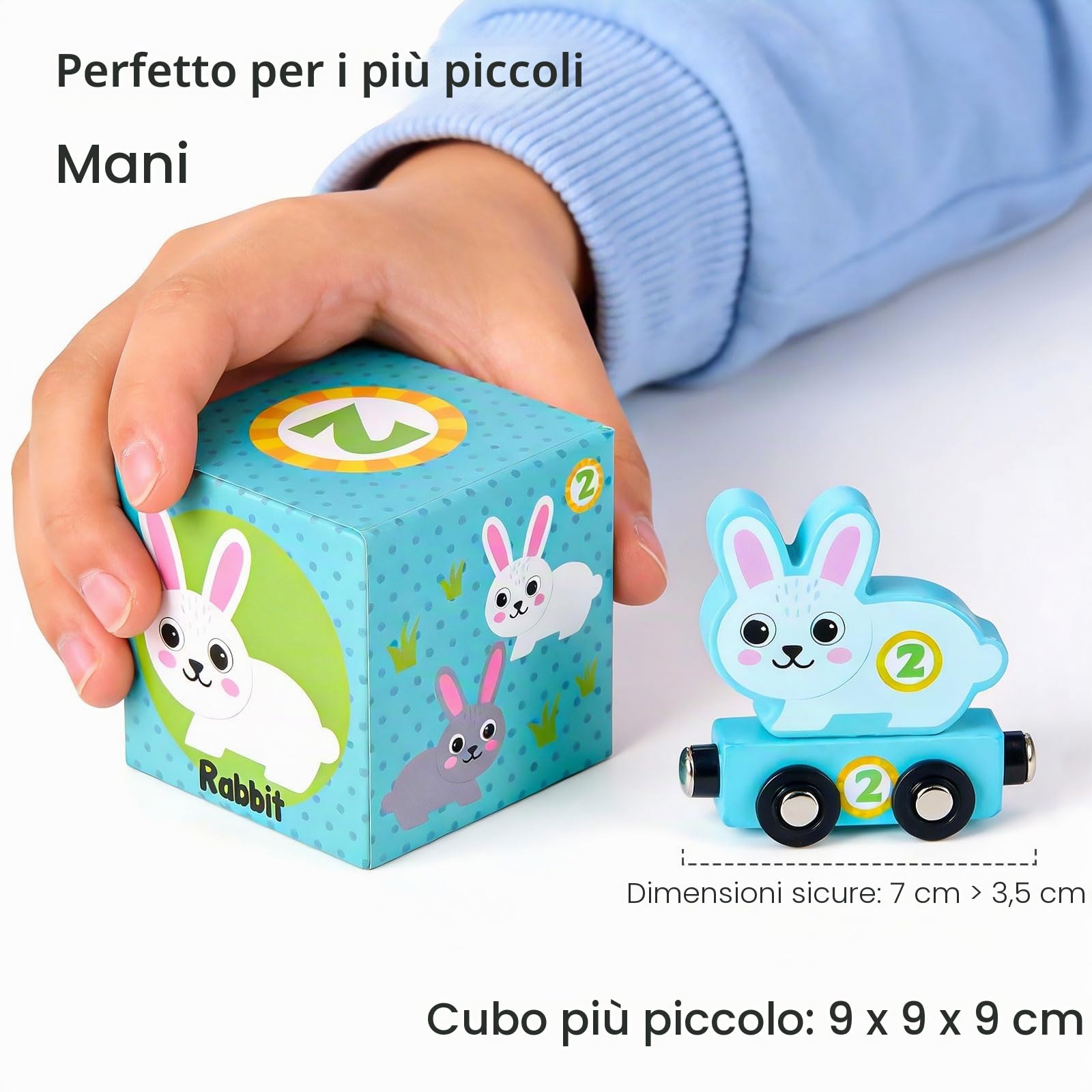 Atoylink Fattoria Cubi Impilabili di Giocattoli per Bambini, Giochi Montessori con 6 Cubi Impilabili & 6 Fattoria Animali Bambini & 6 Trenino Legno, Gioco Educativo Regali per Bambini di 3 Anni