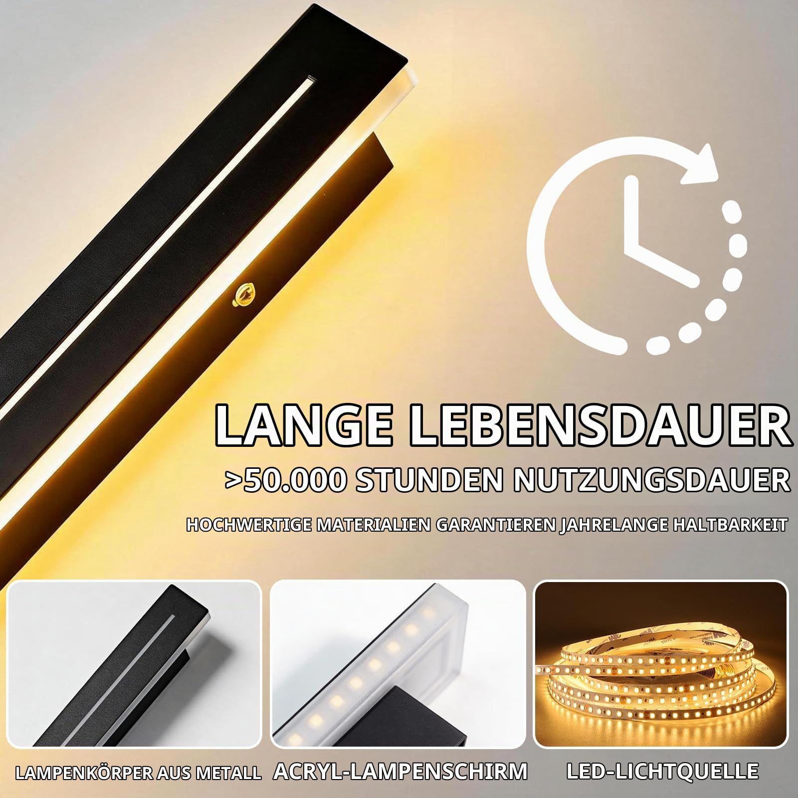 25W LED Wandleuchte Innen Dimmbar 100CM Wandlampe innen mit Fernbedienung,Up Down Wandlicht,Moderne Wandbeleuchtung Schwarz für Schlafzimmer Korridor Wohnzimmer Treppe Kinderzimmer Küche