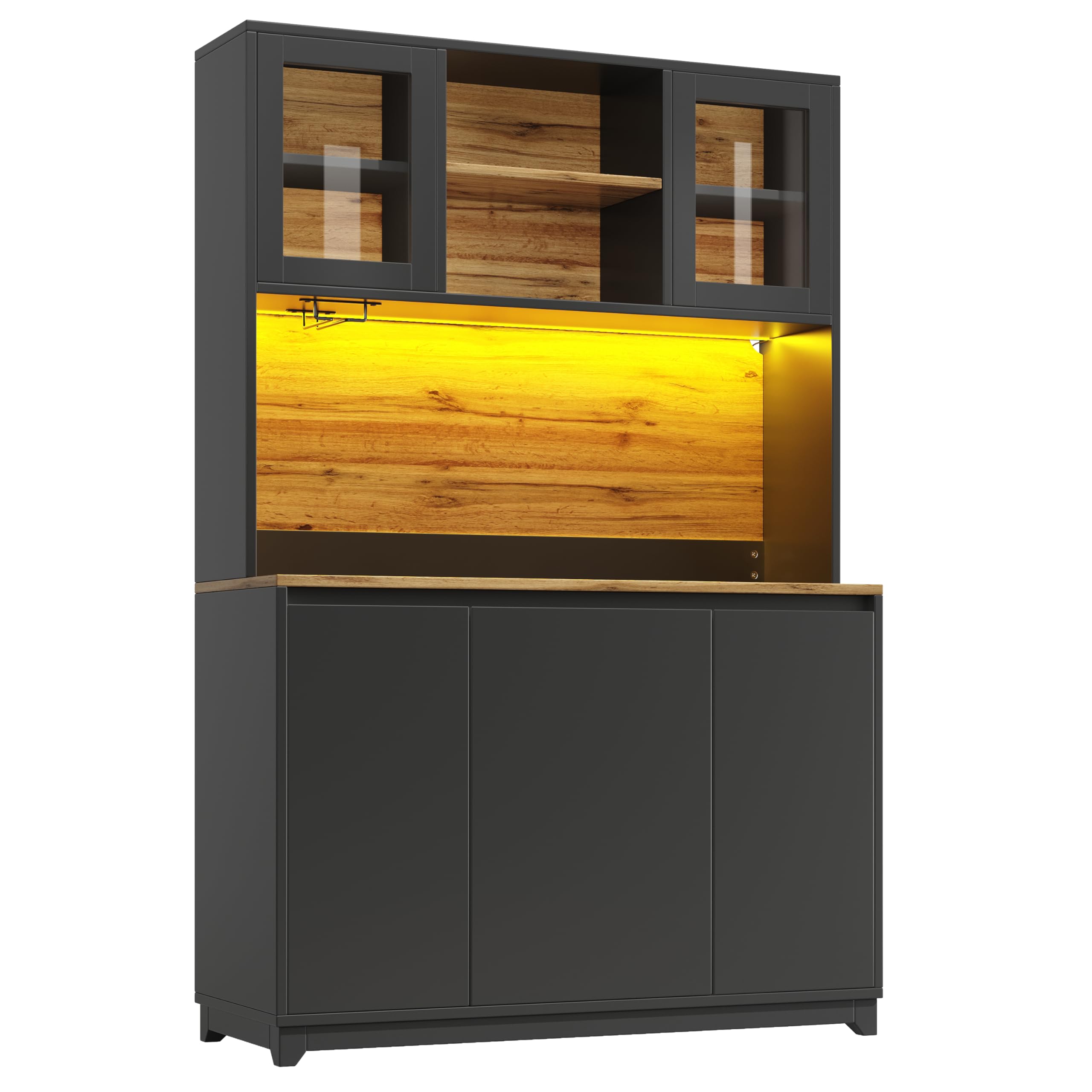 Armadi da cucina (120 × 40 × 180 cm), tavolini alti da cucina, credenze con ante in acrilico, nero
